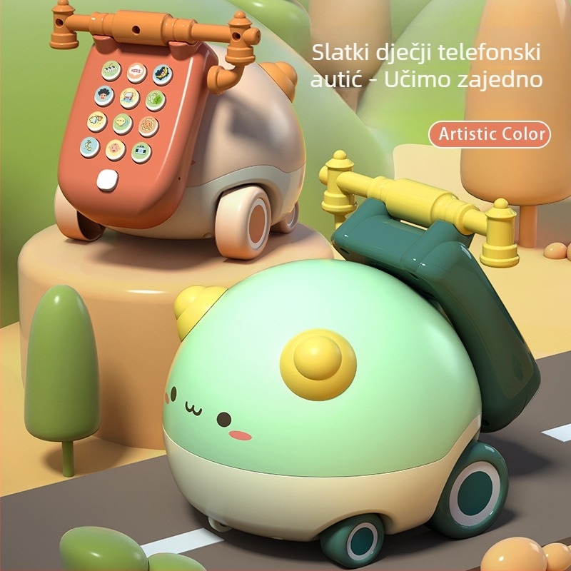 Dvojezična rana edukativna igračka: telefonska igrica s temom pile, glazba i projekcija svjetla, interaktivne značajke