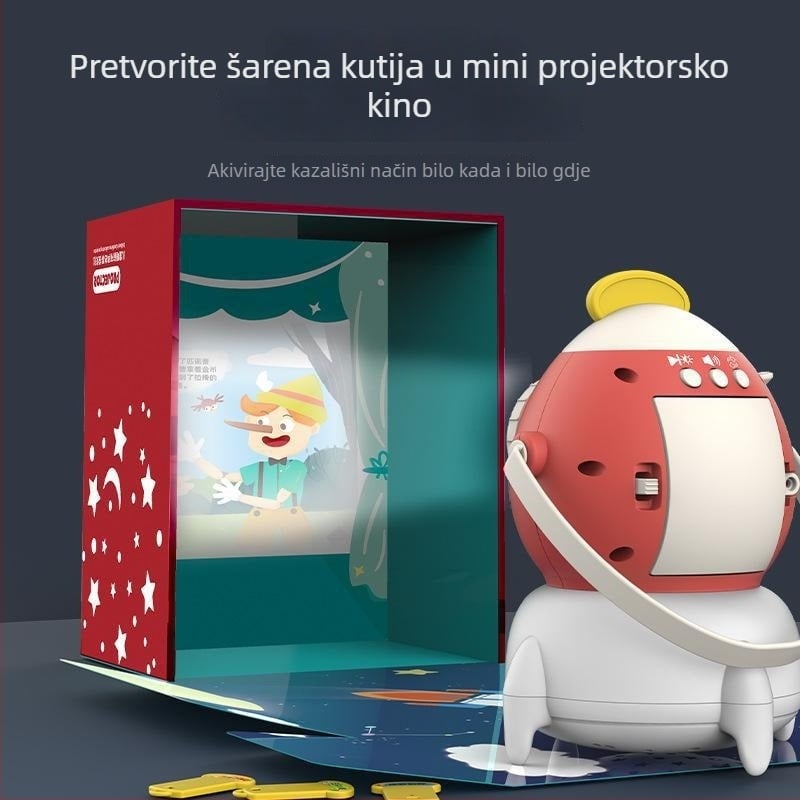 Rani stroj za priče s akusto-optičkom projekcijom — noćna svjetiljka sa zvjezdanim nebom za djecu, plastično kućište, napajanje baterijama, potiče emocionalni, vid i intelektualni razvoj