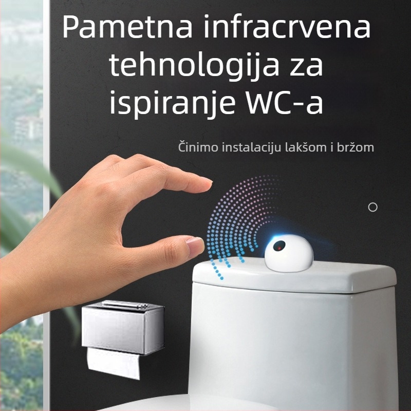 Indukcijski ispustač za toaletu s infracrvenim senzorom, automatsko bezkontaktno ispravljanje, PC materijal, moderan dizajn
