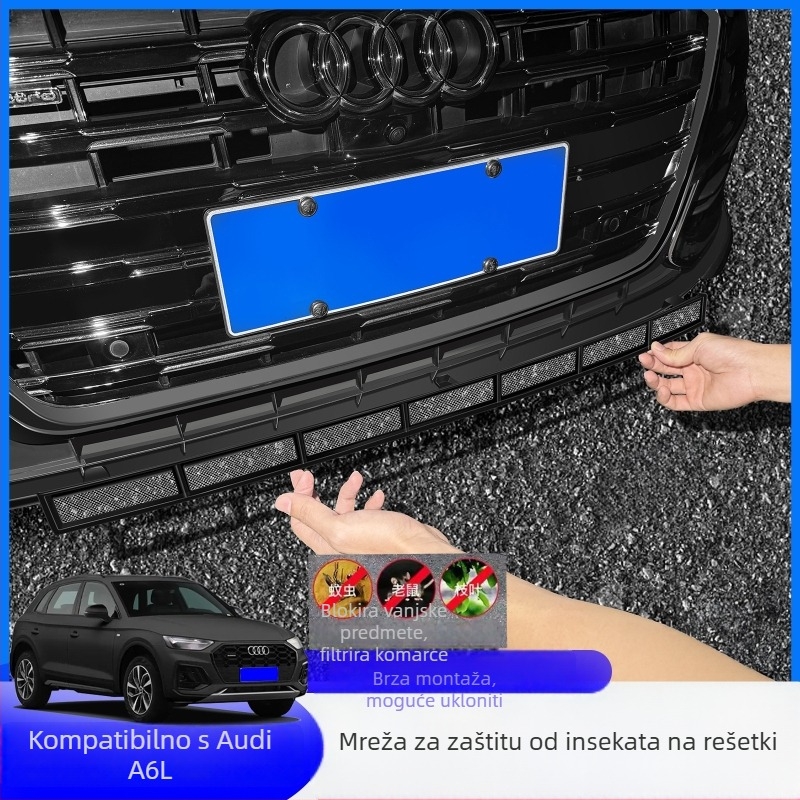 Mreža protiv insekata za vodeni spremnik Q5L na rešetki, kompatibilna s modelima 19–25 A6L/A4L – nadograđena otklopna mreža sa snap-on spojem, šifra proizvoda Xy877522002145