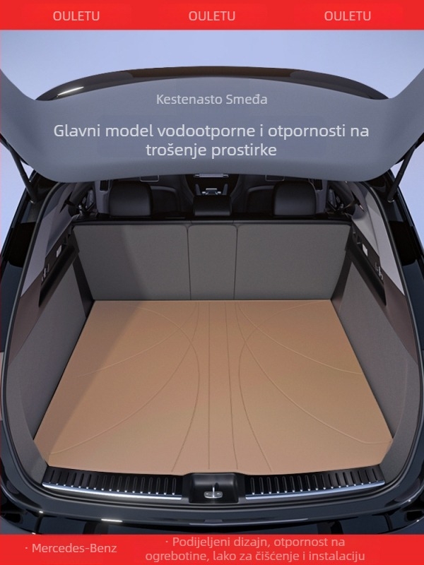 Feiying kožna prostirka za prtljažnik za Mercedes-Benz E300L, C260L, GLC260, A200L, C200L i GLC260L — potpuno pokriće, prilagodljivo