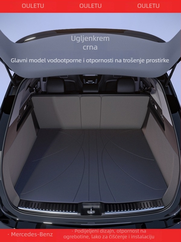 Feiying kožna prostirka za prtljažnik za Mercedes-Benz E300L, C260L, GLC260, A200L, C200L i GLC260L — potpuno pokriće, prilagodljivo