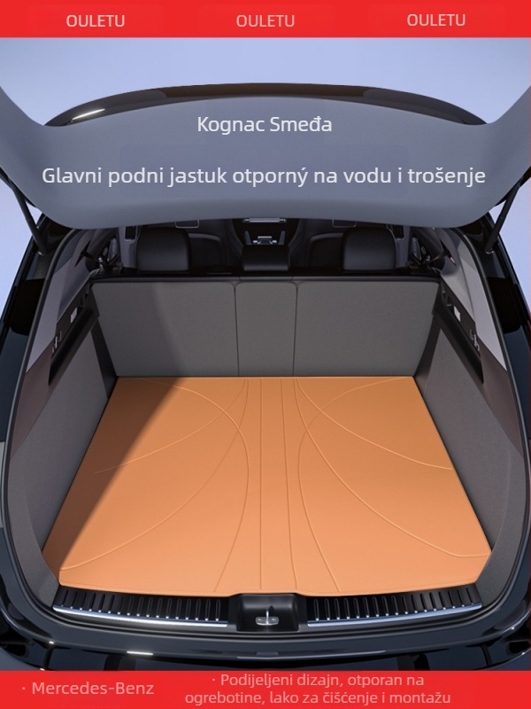 Feiying kožna prostirka za prtljažnik za Mercedes-Benz E300L, C260L, GLC260, A200L, C200L i GLC260L — potpuno pokriće, prilagodljivo