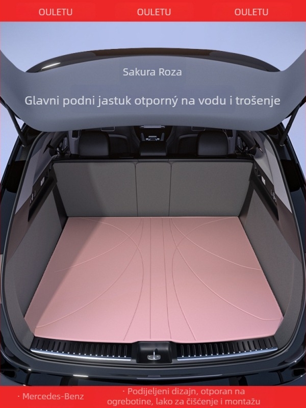 Feiying kožna prostirka za prtljažnik za Mercedes-Benz E300L, C260L, GLC260, A200L, C200L i GLC260L — potpuno pokriće, prilagodljivo