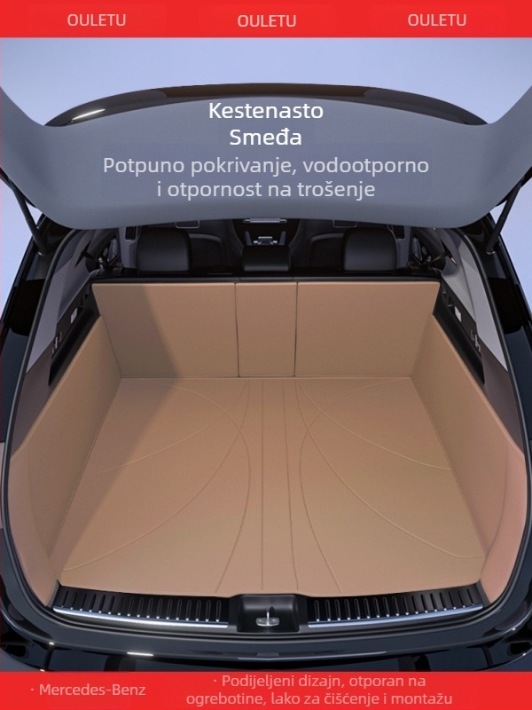 Feiying kožna prostirka za prtljažnik za Mercedes-Benz E300L, C260L, GLC260, A200L, C200L i GLC260L — potpuno pokriće, prilagodljivo