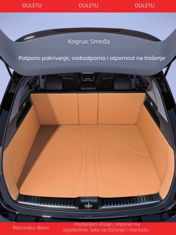 Feiying kožna prostirka za prtljažnik za Mercedes-Benz E300L, C260L, GLC260, A200L, C200L i GLC260L — potpuno pokriće, prilagodljivo
