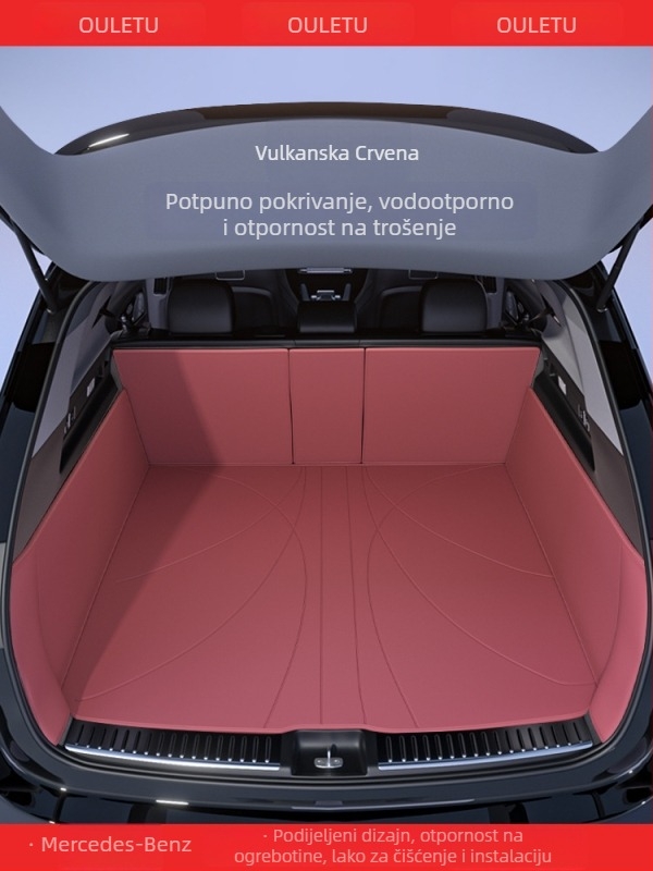 Feiying kožna prostirka za prtljažnik za Mercedes-Benz E300L, C260L, GLC260, A200L, C200L i GLC260L — potpuno pokriće, prilagodljivo
