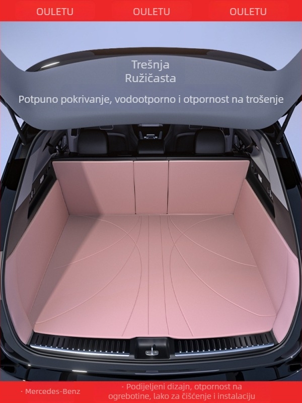 Feiying kožna prostirka za prtljažnik za Mercedes-Benz E300L, C260L, GLC260, A200L, C200L i GLC260L — potpuno pokriće, prilagodljivo