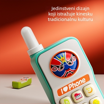 Obrazovna dječja igračka telefon – ABS, bez memorije, električno s glazbom, interakcija roditelj-dijete, promjena lica po Sichuan operi (0–3 godine)
