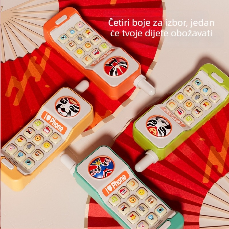 Obrazovna dječja igračka telefon – ABS, bez memorije, električno s glazbom, interakcija roditelj-dijete, promjena lica po Sichuan operi (0–3 godine)