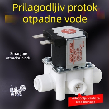 Ventil za RO sustav za pročišćavanje vode, bakreno kućište, vatrootporni i prehrambeni materijali, s prekidačem za ispiranje