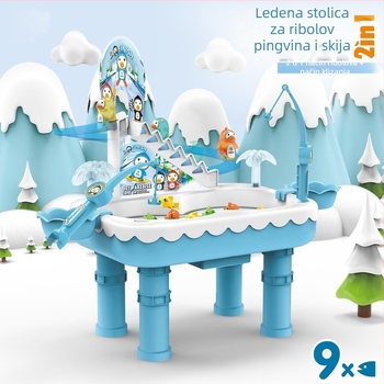 Hubao Plastična električna igračka za ribolov u bazenu s magnetnim pingvinom i ljestvicama – za djecu 4–6 godina