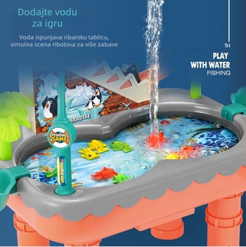 Hubao Plastična električna igračka za ribolov u bazenu s magnetnim pingvinom i ljestvicama – za djecu 4–6 godina