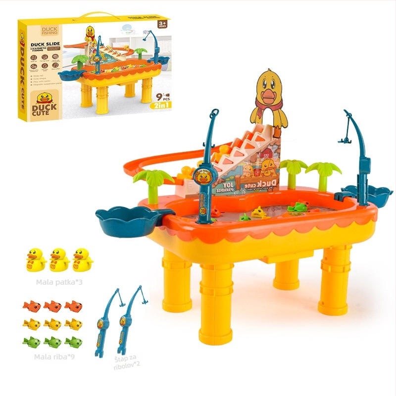 Hubao Plastična električna igračka za ribolov u bazenu s magnetnim pingvinom i ljestvicama – za djecu 4–6 godina