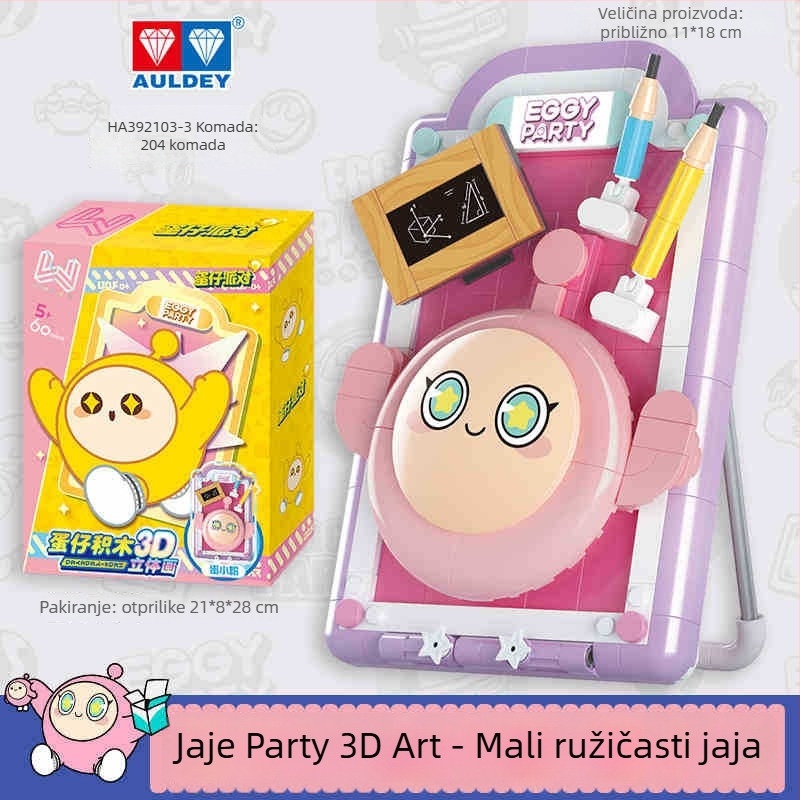 Jajasti građevinski blokovi 3D slagalica - edukativna igračka za djecu 7–14 godina, od plastike