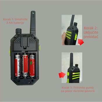 Interaktivna roditeljsko-djeca walkie-talkie igračka, baterijska, plastična, ručna, za vanjsku upotrebu, za djecu 4–6 godina