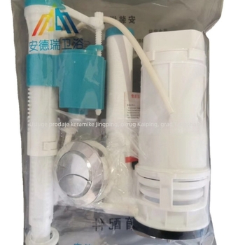 Set dodatne opreme za spremnik vode na WC-u s tiho djelujućim tipkom za ispiranje, ulaznim ventilom i izlaznim ventilom | PP materijal, ručna uporaba