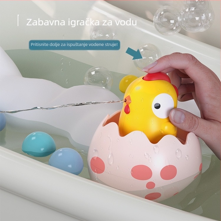 Igračka za kupanje s raspršivanjem vode, oblik patke i ljuska dinosaura, plastika, tuš i vodeni pištolj, 3C certifikat, Konig Kids, za djecu od 4 do 6 godina