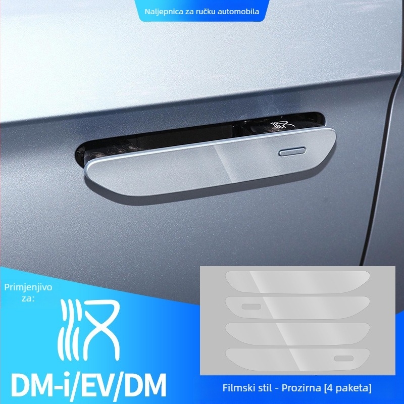 Gumena traka protiv ogrebotina za kvaku vrata BYD Han, izgled karbonskih vlakana, kompatibilno s kvakom Han, BYD-Han serija, prilagodljiva obrada