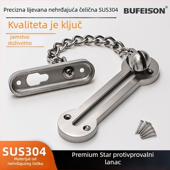 Unutarnji lanac za vrata protiv krađe - 304 nehrđajući čelik, tip: lanac, model 880, BUFEISON, etnički stil (Model 880; Materijal: 304 nehrđajući čelik; Tip: Lanac; Značka: BUFEISON; Stil: Etnični)