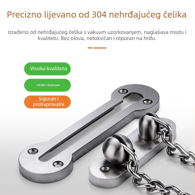Unutarnji lanac za vrata protiv krađe - 304 nehrđajući čelik, tip: lanac, model 880, BUFEISON, etnički stil (Model 880; Materijal: 304 nehrđajući čelik; Tip: Lanac; Značka: BUFEISON; Stil: Etnični)