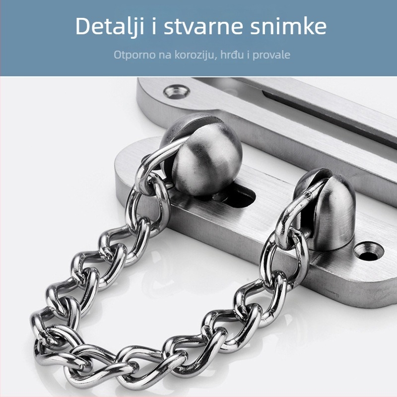 Unutarnji lanac za vrata protiv krađe - 304 nehrđajući čelik, tip: lanac, model 880, BUFEISON, etnički stil (Model 880; Materijal: 304 nehrđajući čelik; Tip: Lanac; Značka: BUFEISON; Stil: Etnični)