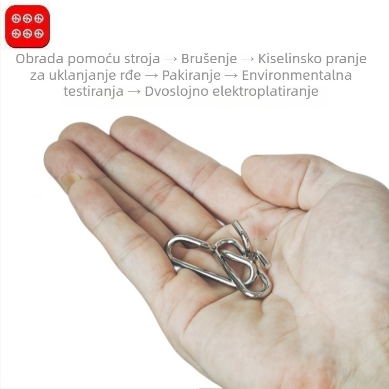 Kongming Lock metalna zagonetka – za djecu 7–14 godina, komplet od 24 dijela