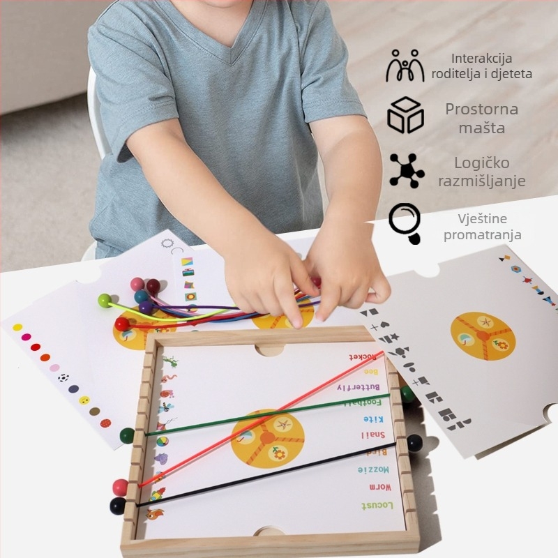 Drvena igra za otključavanje užeta – borbeno/logičko obrazovna igra za djecu 4–6 godina