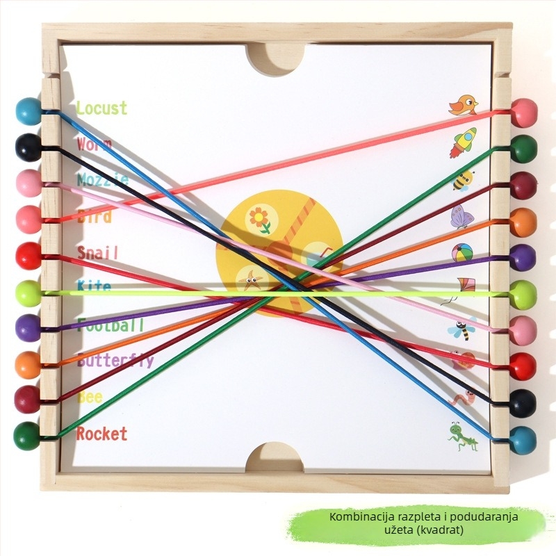 Drvena igra za otključavanje užeta – borbeno/logičko obrazovna igra za djecu 4–6 godina