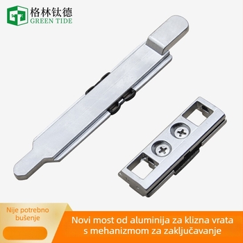 Brava za vrata s gornjim i donjim spojnim mehanizmom za termički izolirana aluminijska vrata, nehrđajući čelik, europski utor, spojni štap (Model: Lock holder; Brand: Green tide)