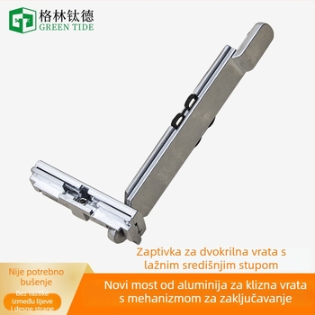 Brava za vrata s gornjim i donjim spojnim mehanizmom za termički izolirana aluminijska vrata, nehrđajući čelik, europski utor, spojni štap (Model: Lock holder; Brand: Green tide)