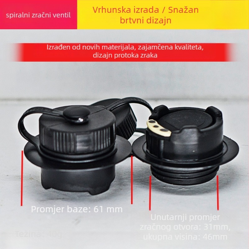 PVC spiralni zračni ventil za nafukivne čamce i bazene – ulaz zraka i odvod vode, brend Fhs/fohusen