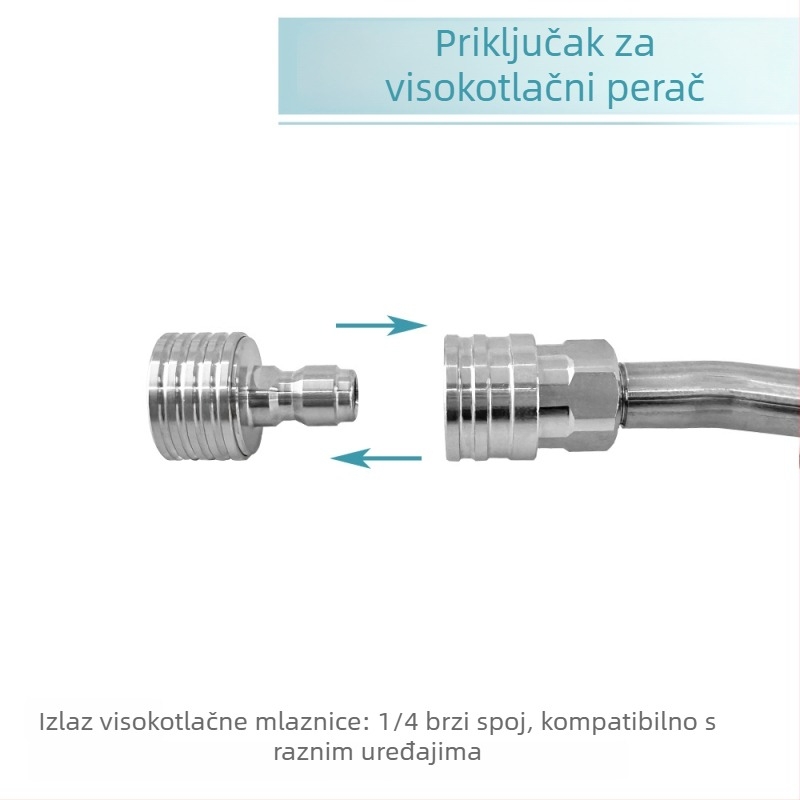 Ventil od mesinga za visoki tlak s unutarnjim navojem 3/8 i tuš glavom, 0.3 mlaznica, nehrđajući čelični vrh pištolja, 1/4 brzi spoj