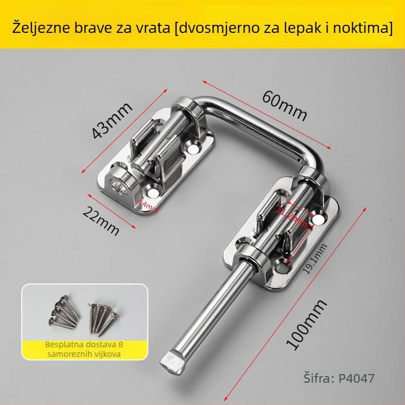 Teški kutni zaptivač za vrata, bez bušenja, 180°, nehrđajući čelik 316, model 1235, završna obrada: zrcalno brušena elektroplatirana prevleka