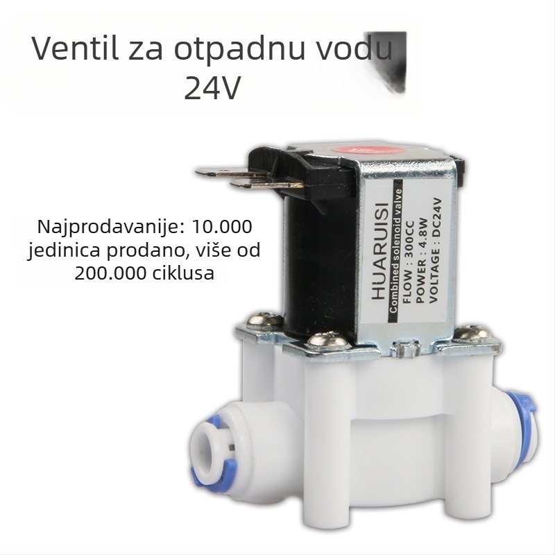 Elektromagnetski ventil za uređaj za pročišćavanje vode, brzo spajanje, 24V, bakreno kućište, materijali prehrambene klase, s funkcijom ispiranja