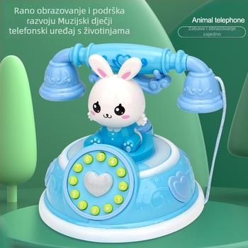 Dječji retro crtani telefon – obrazovni stroj za priče, telefon s više načina simulacije za djevojčice ( Memorija: 1G, Materijal: Plastika, Funkcije: Električno, Svjetlo, Glazba, Uzrast 0–3)