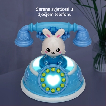 Dječji retro crtani telefon – obrazovni stroj za priče, telefon s više načina simulacije za djevojčice ( Memorija: 1G, Materijal: Plastika, Funkcije: Električno, Svjetlo, Glazba, Uzrast 0–3)