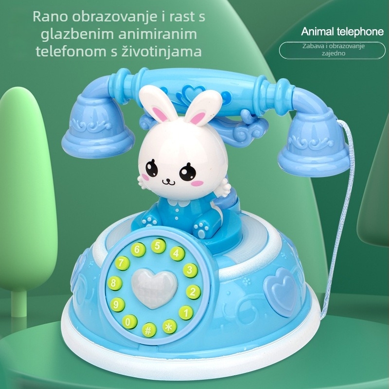 Dječji retro crtani telefon – obrazovni stroj za priče, telefon s više načina simulacije za djevojčice ( Memorija: 1G, Materijal: Plastika, Funkcije: Električno, Svjetlo, Glazba, Uzrast 0–3)