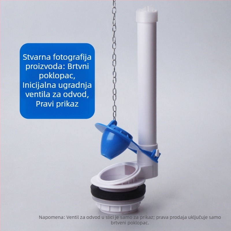 Poklop za WC od PVC-a s lancem za vješanje, brtvni prsten i vodonepropusni zatvarač