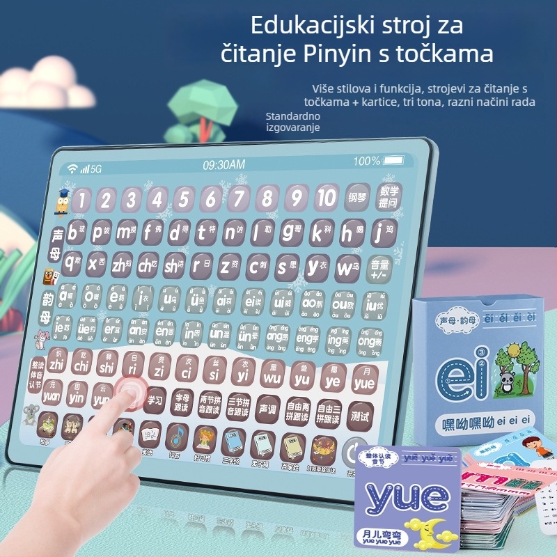 Dječja interaktivna olovka za čitanje — punjiva, s Pinyin fonikom, uz zvuk i dodir, za djecu 4–6 godina