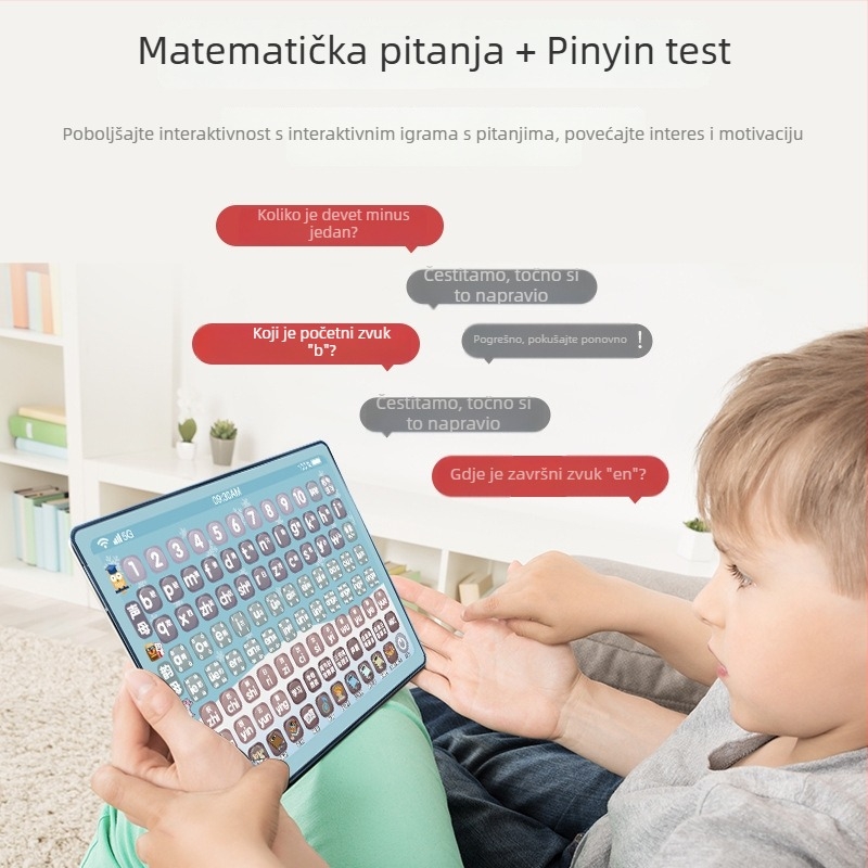 Dječja interaktivna olovka za čitanje — punjiva, s Pinyin fonikom, uz zvuk i dodir, za djecu 4–6 godina