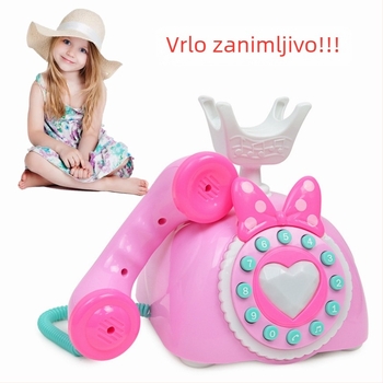 Edukativna retro telefonska igračka – svjetla i glazba, ABS kućište, napajanje baterijama, za djecu 4–6 godina