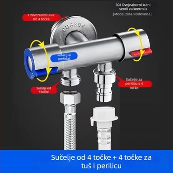 Set za toaletu od 304 nehrđajućeg čelika s pištolom za pranje, model 304 Toilet Companion Set, unutarnji promjer 20 mm, ručna instalacija