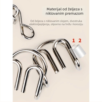 Luban Lock puzzle s devet povezanih prstena – metalni puzzle za ublažavanje stresa, mogućnost prilagodbe
