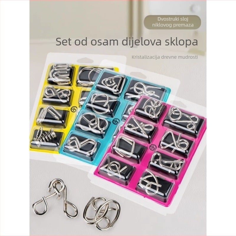 Luban Lock puzzle s devet povezanih prstena – metalni puzzle za ublažavanje stresa, mogućnost prilagodbe