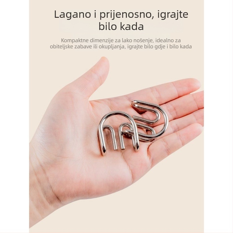 Luban Lock puzzle s devet povezanih prstena – metalni puzzle za ublažavanje stresa, mogućnost prilagodbe