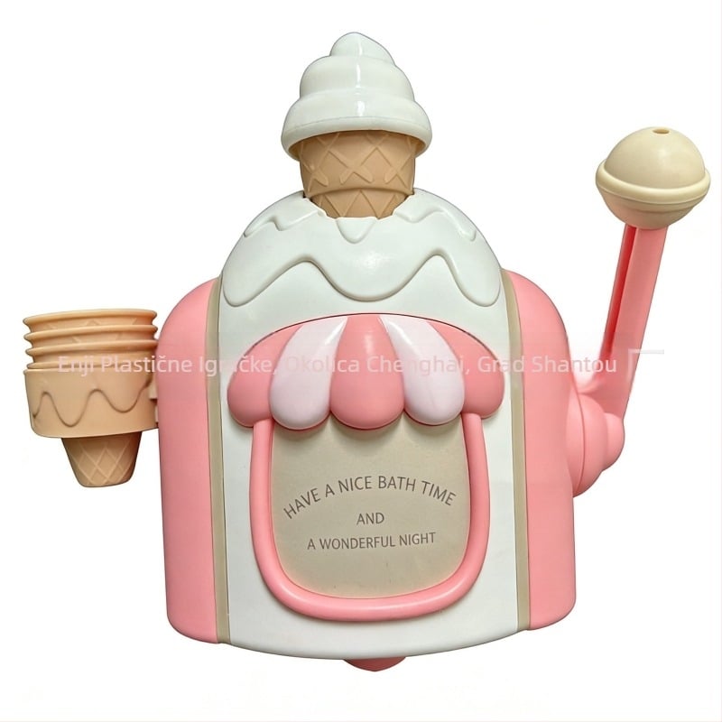 Ručni proizvođač mjehurića i simulirani stroj za sladoled za kupanje | Plastična igračka, 3–6 godina, vodena igra s mjehurićima