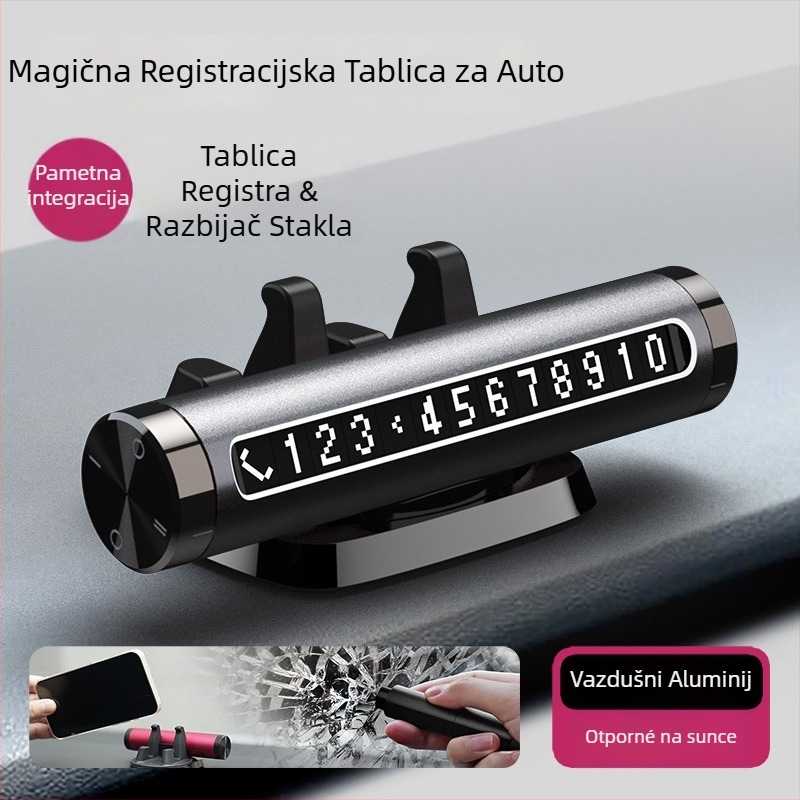 Univerzalni automobilni alat za hitne slučaje s razbijačem stakla, sigurnosnim čekićem i držačem za telefon – plastika, prilagodljivo procesiranje
