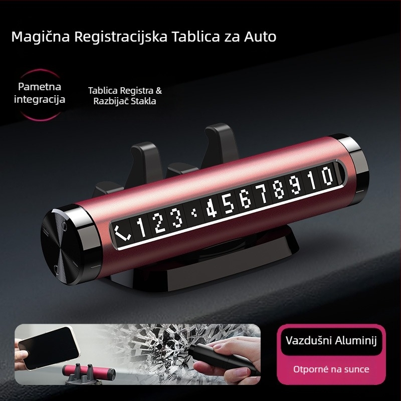 Univerzalni automobilni alat za hitne slučaje s razbijačem stakla, sigurnosnim čekićem i držačem za telefon – plastika, prilagodljivo procesiranje