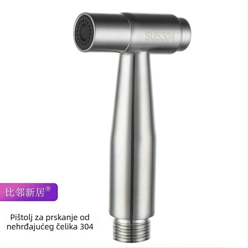 Spray gun od nehrđajućeg čelika SUS304 za sudoper i WC, model bez tlaka, radni tlak 8 bar, unutarnji promjer 10 mm, sučelje s četiri navoja